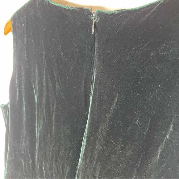 PETITE SOPHISTICATE Dark Green Velvet & Silk Sheath Dress Size 14 - Picture 7 of 7